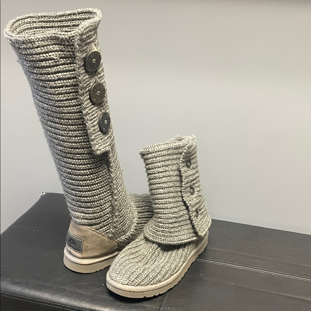 UGG Charcoal Knit Button Boots - Picture 13 of 16